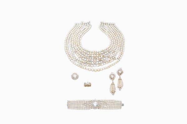 Natural pearl and diamond Parure by Gerard