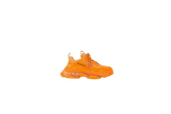 Orange Clear Sole Triple S Sneakers