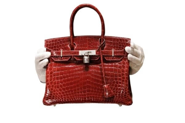 Hermes Shiny Rouge H Porosus Crocodile 30cm Birkin Bag
