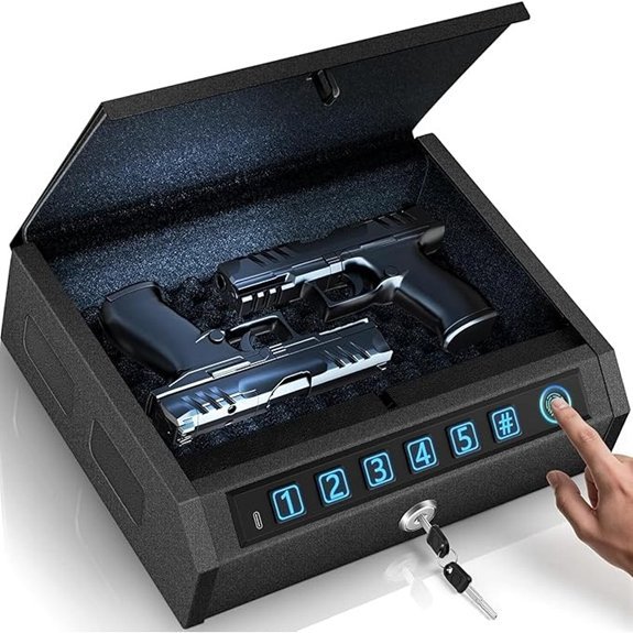 biometric handgun safe with led