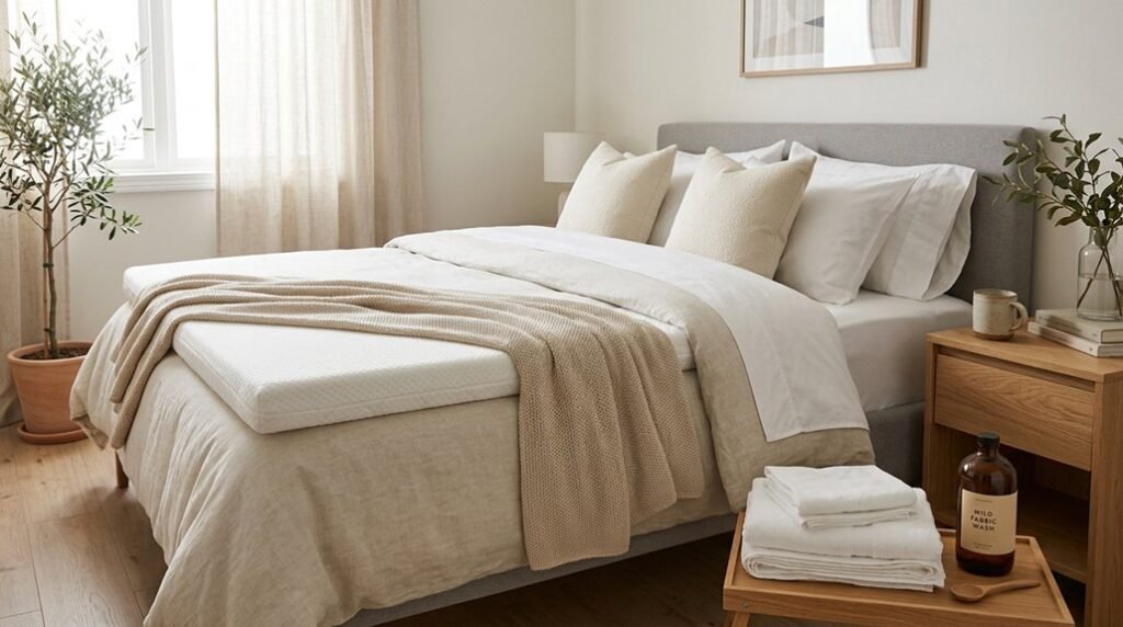 cleaning foam mattress toppers